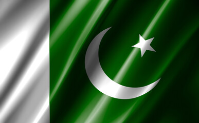 3D rendering of the waving flag Pakistan