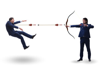 Business competition concept with businessman and bow