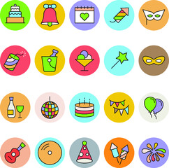 Celebration and Party Vector Icons 