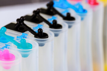 Select focus color CMYK ink tank on inkjet printer