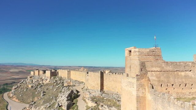the main entrance of the medieval castle in Gormaz, province of Soria, Castile and Leon, Spain