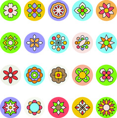 Flowers & Floral Colored Vector Icons