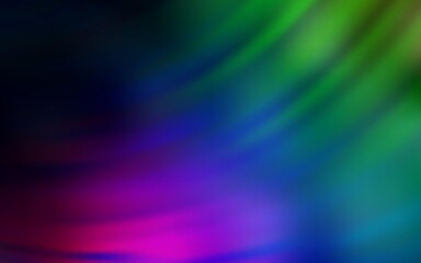 Dark Multicolor vector background with curved lines.