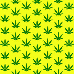 pattern of cannabis on yellow