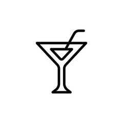 Martini glass concept line icon. Simple element illustration. Martini glass concept outline symbol design from Bar set. Can be used for web and mobile