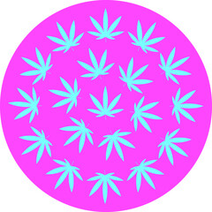 pop color cannabis leafs