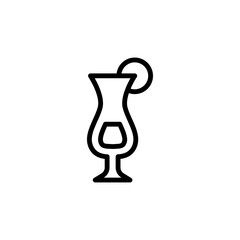 Cocktail, glass concept line icon. Simple element illustration. Cocktail, glass concept outline symbol design from Bar set. Can be used for web and mobile