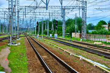 Trains. A major railway junction color