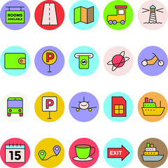 Travel Colored Vector Icons