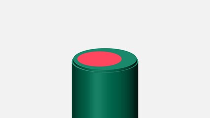 3D CYLINDER SHAPE NATIONAL FLAG : Bangladesh