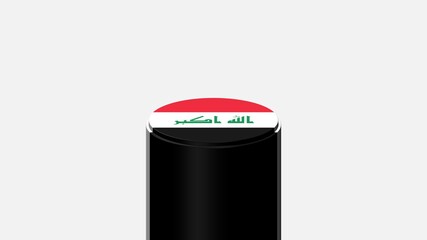 3D CYLINDER SHAPE NATIONAL FLAG : Iraq