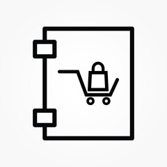 shopping notebook icon vector illustration
