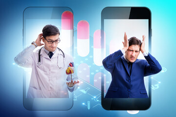 Telemedicine concept with remote diagnostics and consultation