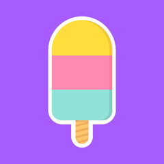 Ice Cream icon, isolated sticker, graphic design template, vector illustration