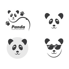 Fototapeta premium panda icon logo vector illustration