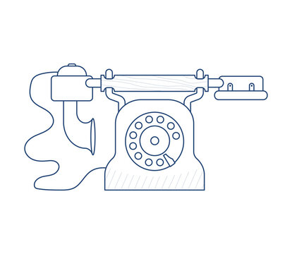 recommend clip art: Vintage Telephone in outline design