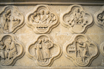 bas relief on the wall of the church