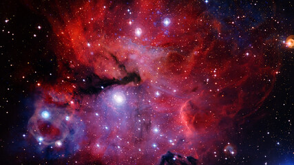 Red nebula in space. Elements of this image furnished by NASA © Supernova