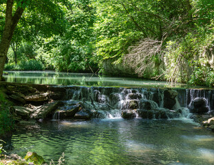 Waterfall Over Rocks