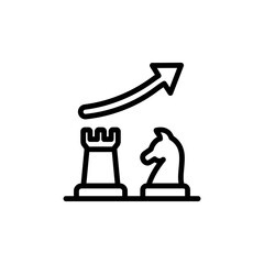 Chess concept line icon. Simple element illustration. Chess concept outline symbol design from Business strategy set. Can be used for web and mobile