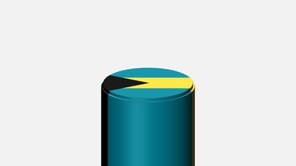 3D CYLINDER SHAPE NATIONAL FLAG : Bahamas