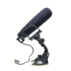 shotgun microphone isolated on white background