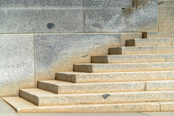 Close up of staircase treads against wall of Utah State capital Building