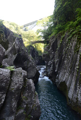 高千穂峡の風景　宮崎県高千穂