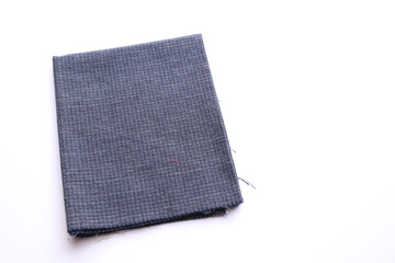 blue fabric cloth isolated on white background