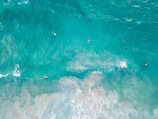 Aerial View Of Surfing In The Wave