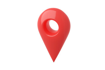 Isolated red map pointer on white background
