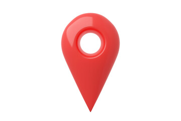 Isolated red map pointer on white background