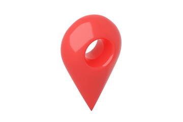 Isolated red map pointer on white background