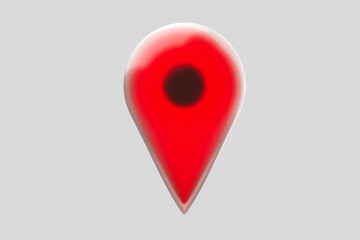 Isolated red map pointer on white background