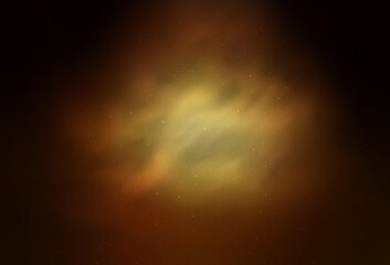 Dark Orange vector background with galaxy stars.