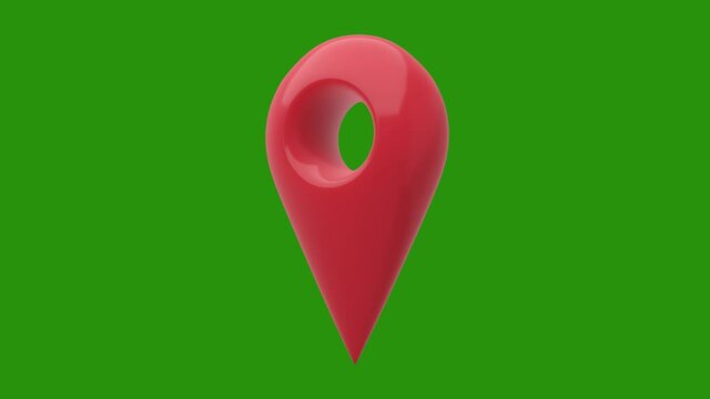 Isolated red map pointer on white background