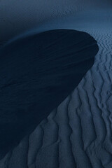 Aerial view of ripples on sand dunes at night