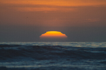 Scenic view of sunset over sea