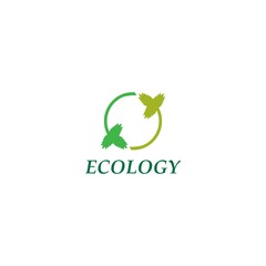 Logos of green leaf ecology nature element vector