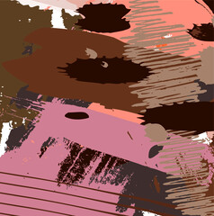 Abstract colourfu brownl paint brush and strokes, splash colours pattern background. Creative nice hand drawn and stripes texture for your design
