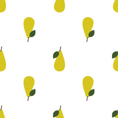 Pear. Colored Seamless Vector Patterns