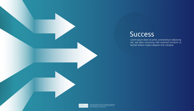 Business arrow target direction background to growth and success concept for presentation or web banner template. finance vision goal vector illustration