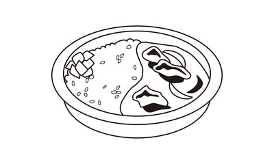 Obraz premium 日本の持ち帰りのポークカレー弁当