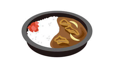 日本の持ち帰りのポークカレー弁当