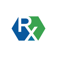 RX Symbol in hexagon shape.