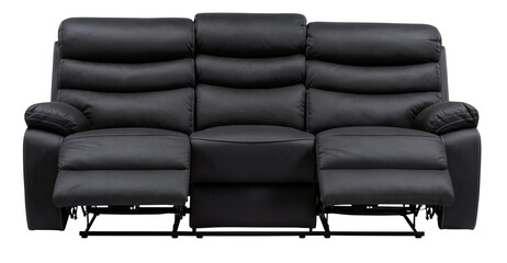 black leather lounge with recliners