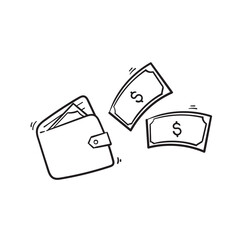 Set of hand drawn Money Related icon illustration vector isolated doodle