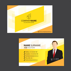 yellow and white business cards design, vector eps 10