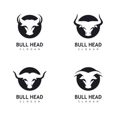 Bull head logo vector icon