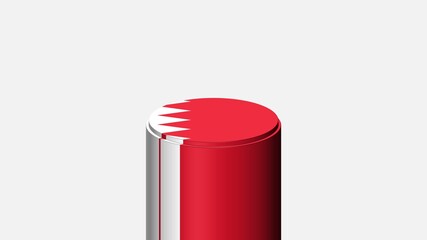 3D CYLINDER SHAPE NATIONAL FLAG : Bahrain